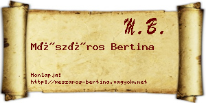 Mészáros Bertina névjegykártya